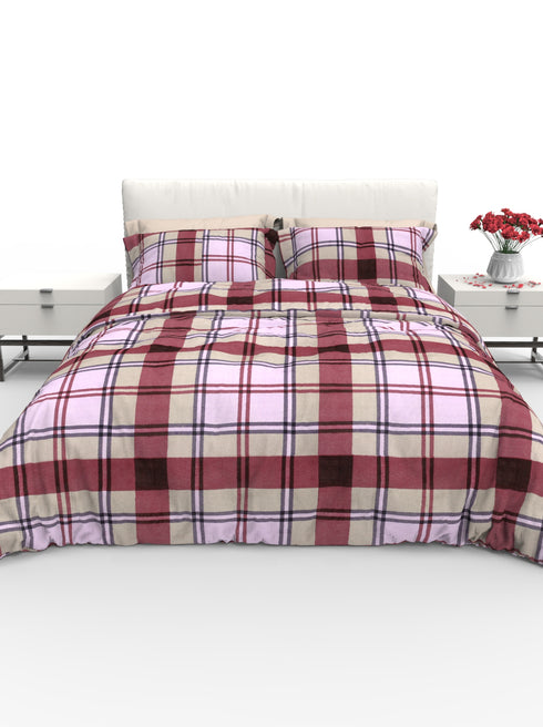 Carmel King 100% Cotton Satin King Size Bedsheet with 2 Pillow Covers - Extra Soft - 220 TC Satin Weave - 4